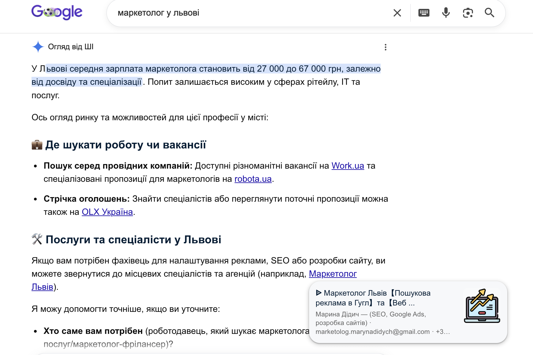 результати просування бренду - АІ видача